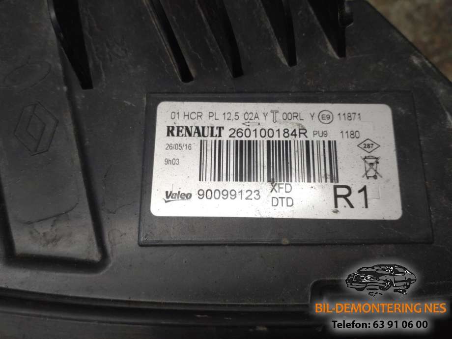 Frontlykt høyre full-LED til Renault Talisman 2016-->>