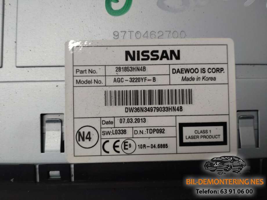 Bilstereo til Nissan Micra 2011-2017 (K13) (K13) 