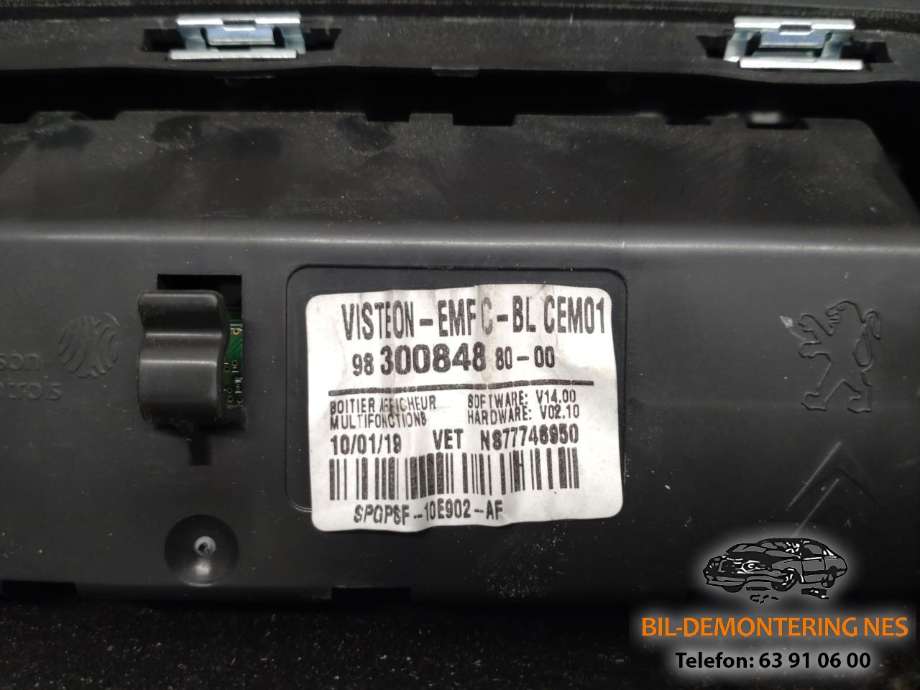 Bilstereo til Peugeot Partner, 2019-->> (Type III)  (9830084880-00)