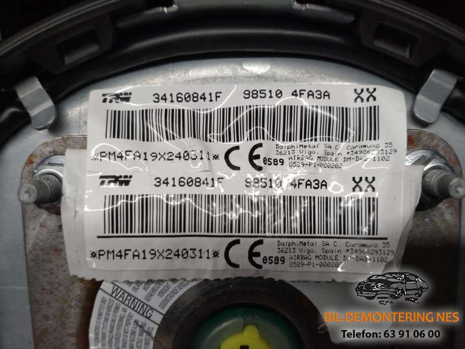 Airbag rattpute til Nissan E-NV200 2014-->>  