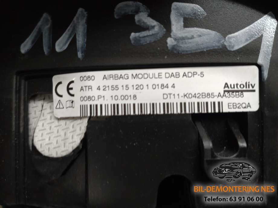 Airbag rattpute til Ford Transit Connect 2013-2018 Type II, Fase 1