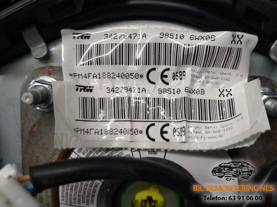 Airbag rattpute til Nissan E-NV200 2014-->>  