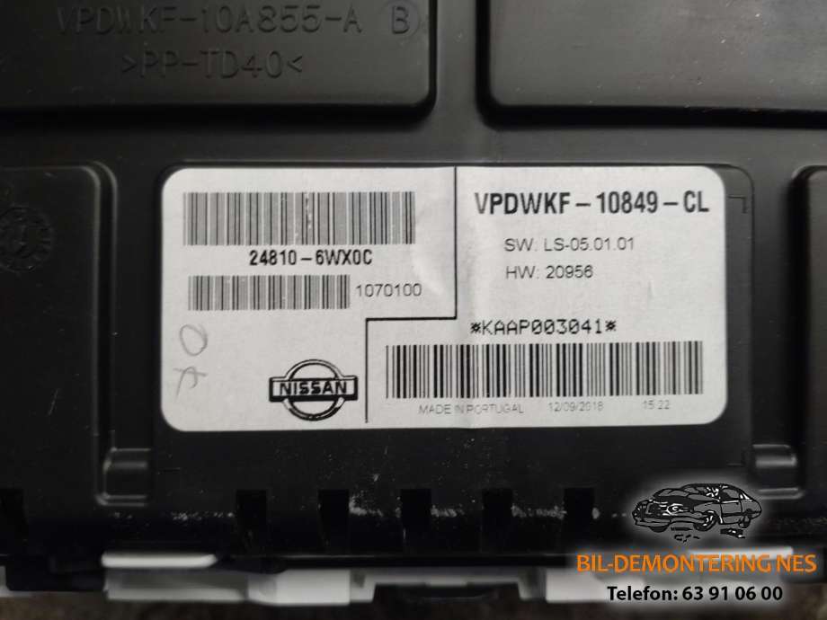 Instrumentpanel til Nissan E-NV200 2014-->>  
