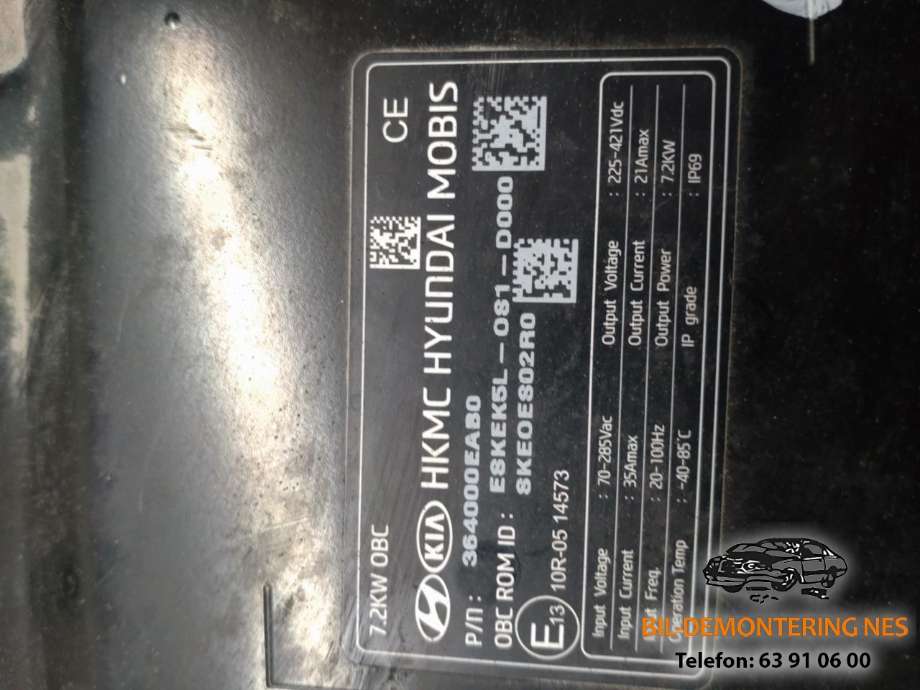 Batterilader (OBC - On Board Charger) til Kia e-Soul 2019-->> (Type III)  (364000EAB0|ESKEK5L-081-D000|SKEOES02R0)