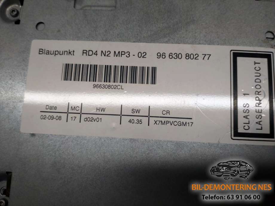 Bilstereo til Citroën C5 2008-2017 (Type II)
