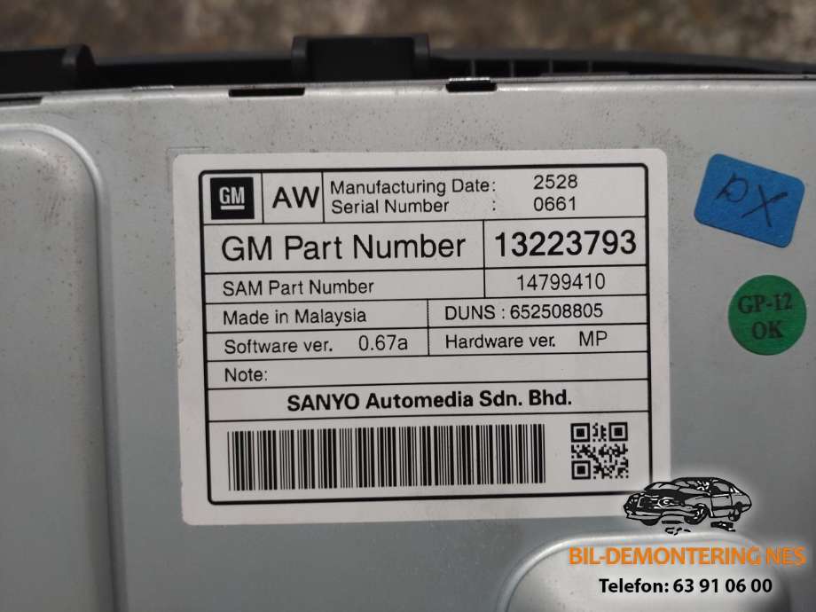Multimedia display (MCU - Media Controller Unit) til Opel Insignia A 2009-2014