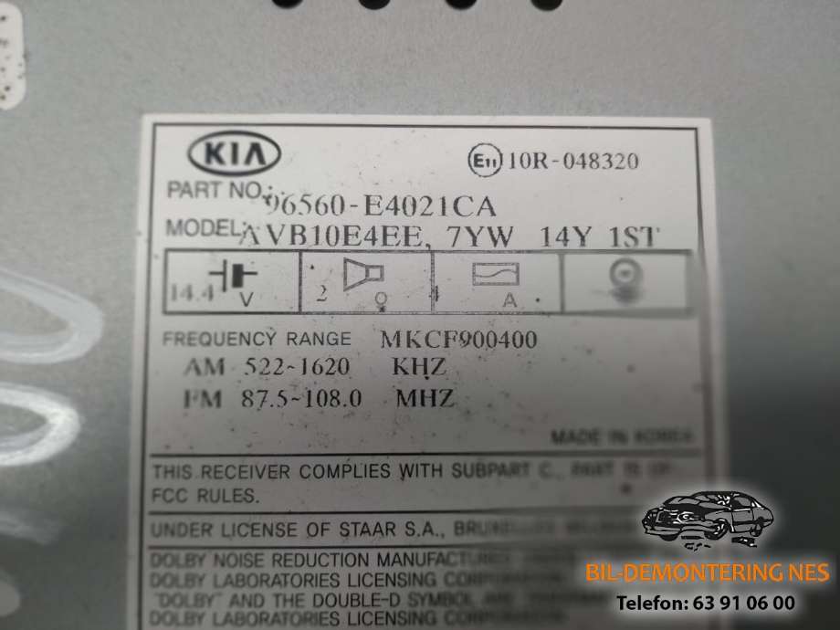 Multimedia display (MCU - Media Controller Unit) til Kia Soul 2014-2019 (Type II)