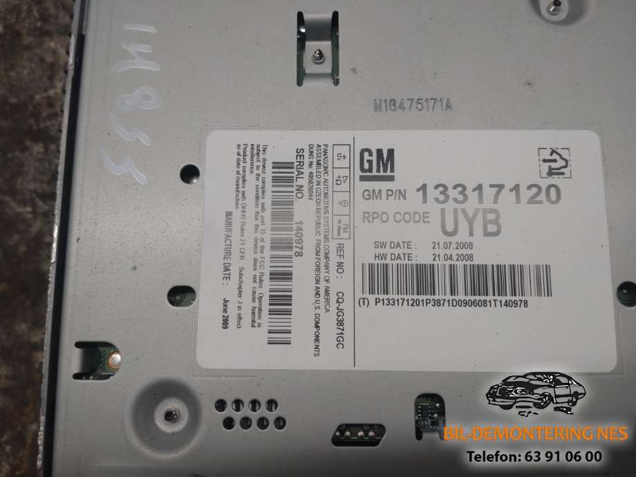 Bilstereo til Opel Insignia A 2009-2014  
