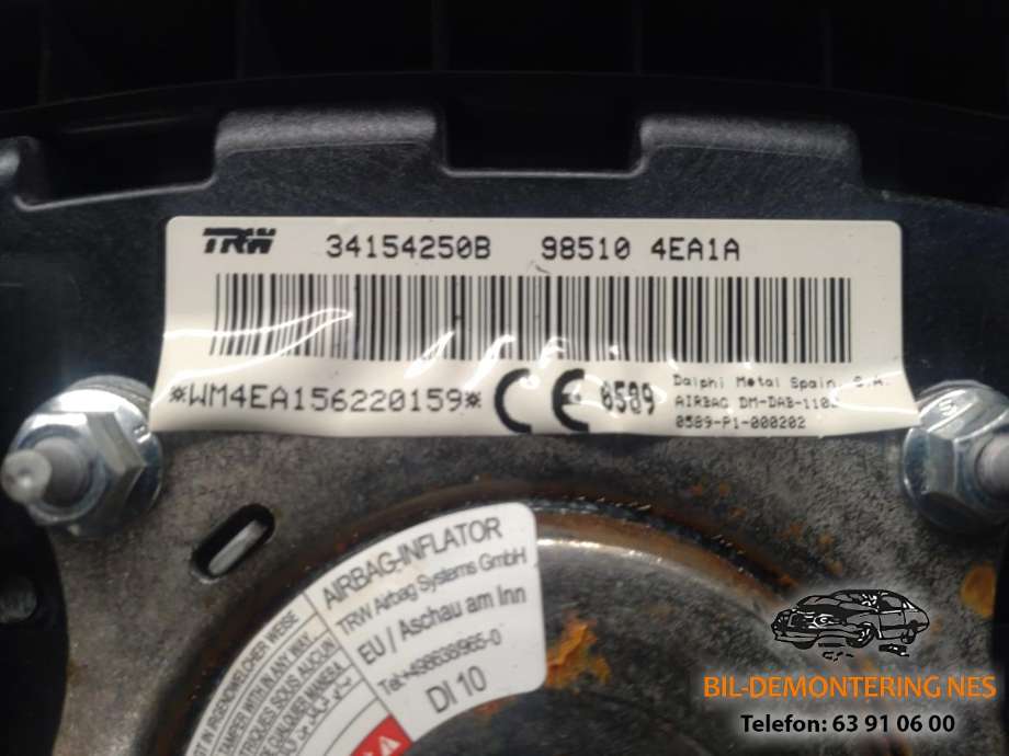 Airbag rattpute til Nissan Qashqai 2014-2021 (Type II)  