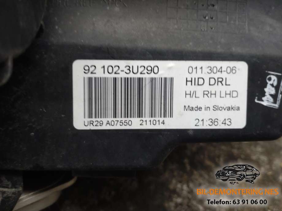 Frontlykt høyre xenon til Kia Sportage 2010-2016 (Type III)  