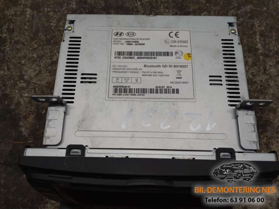 Multimedia display (MCU - Media Controller Unit) til Kia Sportage 2010-2016 (Type III)