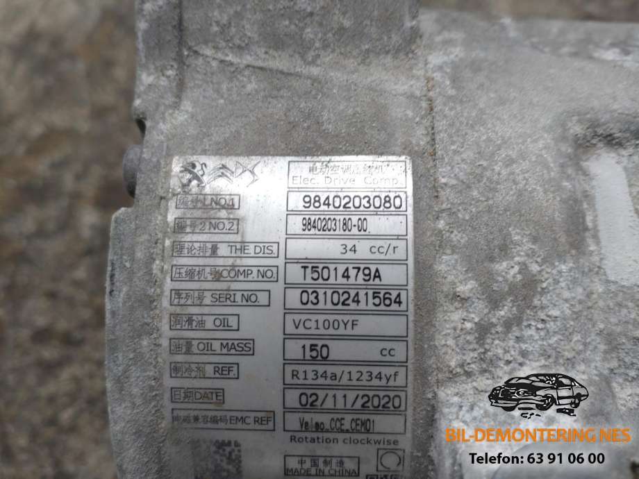 Aircondition kompressor hybrid til Opel Grandland X 2017-->>