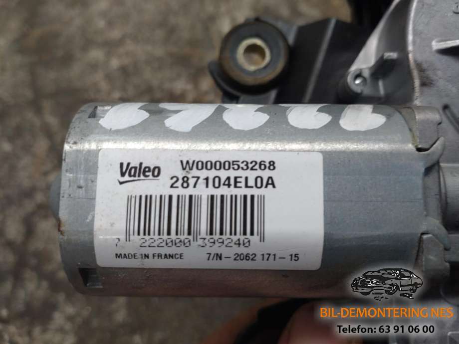Viskermotor bakrute til Nissan Qashqai 2014-2021 (Type II)  
