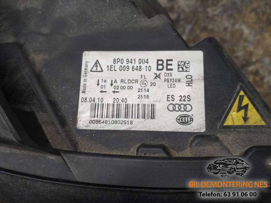 Frontlykt høyre xenon til Audi A3 2009-2012 (Type II, Fase 2)  