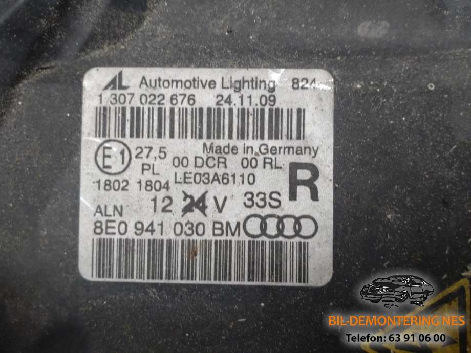 Frontlykt høyre xenon til Audi A4 2007-2014 (Type IV) (B8) (B8) 
