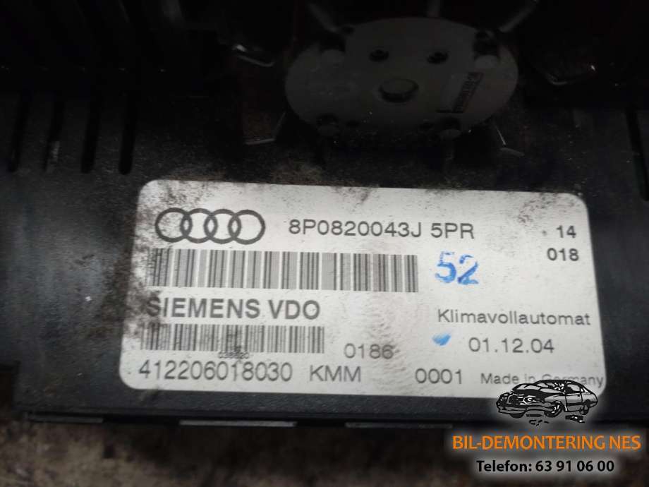 Varmeapparat betjening til Audi A3 2003-2008 (Type II, Fase 1)