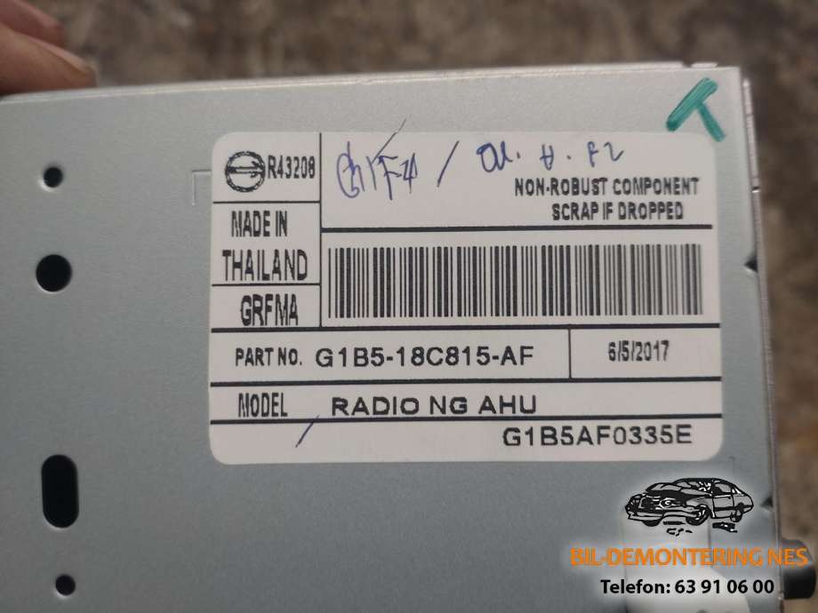 Bilstereo til Ford Ka+ 2016-->> (Type III)  