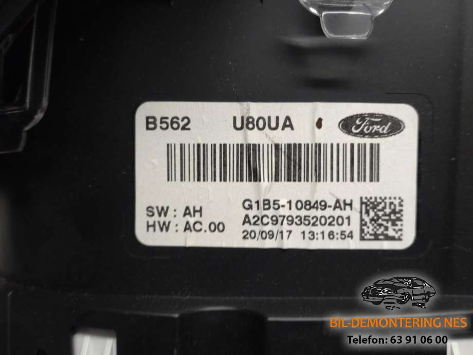 Instrumentpanel til Ford Ka+ 2016-->> (Type III)