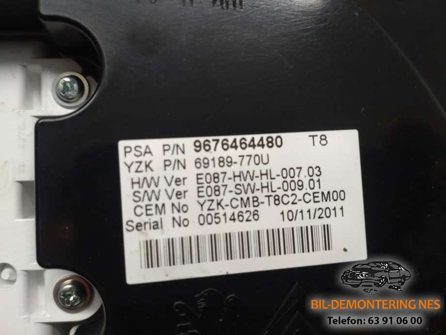 Instrumentpanel til Peugeot 5008 2010-2017 (Type I)