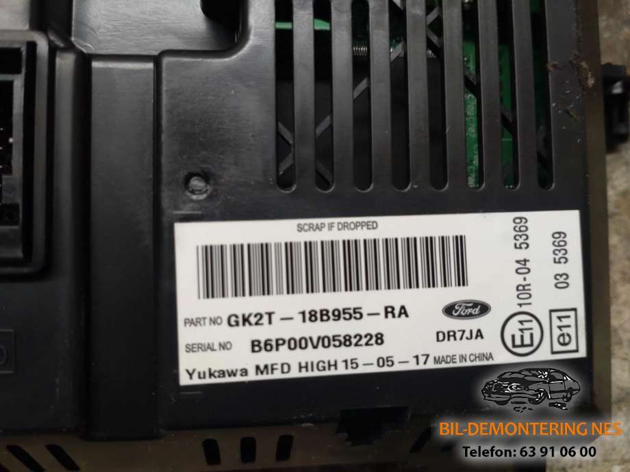 Multimedia display (MCU - Media Controller Unit) til Ford Ka+ 2016-->> (Type III) (GK2T-18B955-RA|)