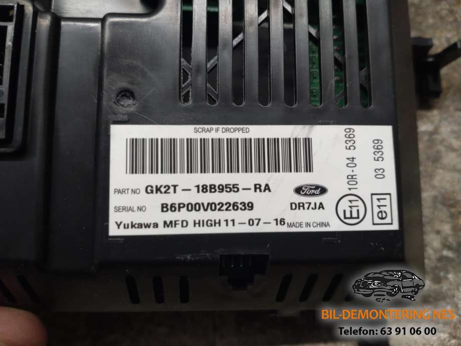 Multimedia display (MCU - Media Controller Unit) til Ford Ka+ 2016-->> (Type III)  (GK2T-18B955-RA|)