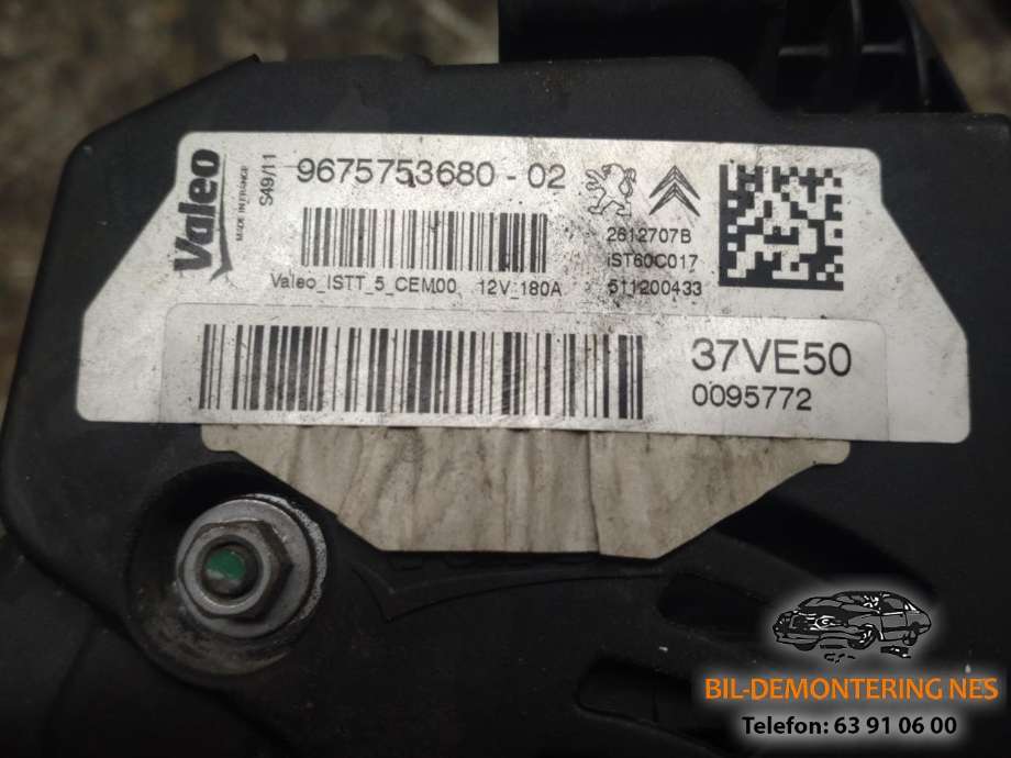 Dynamo diesel til Peugeot 5008 2010-2017 (Type I)  (9675753680-02|5705PA|1625944380)