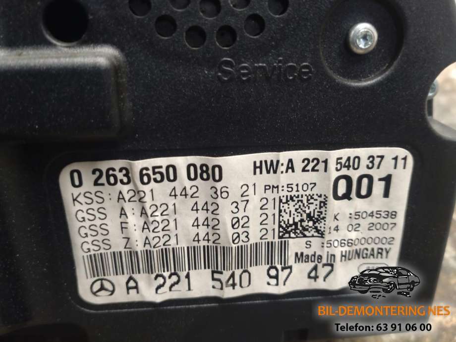 Instrumentpanel til Mercedes S-Klasse 2005-2013 (W221) (W221)