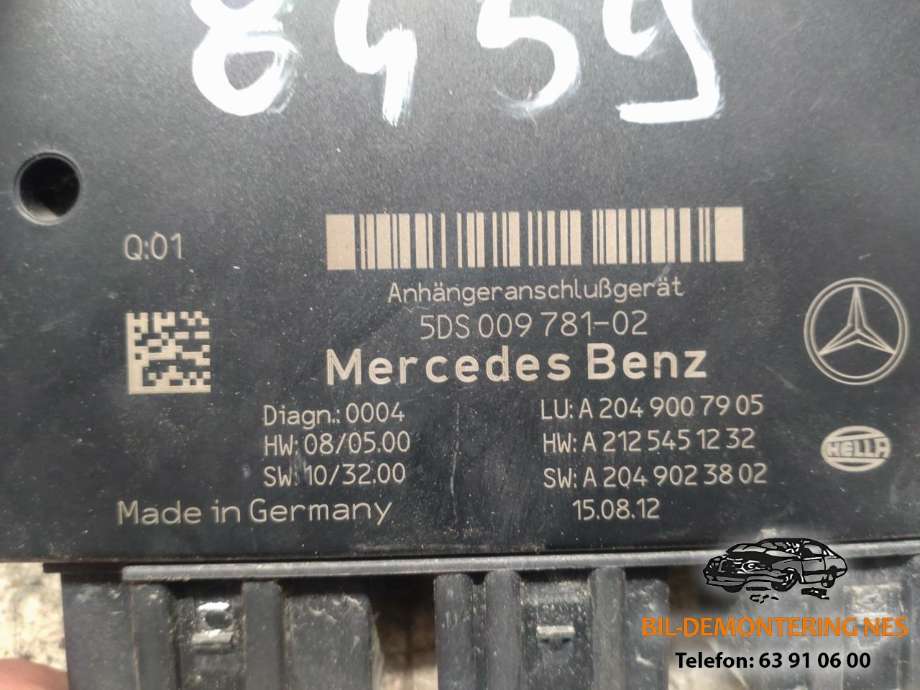Styreenhet hengerfeste til Mercedes C-Klasse 2011-2014 (Fase 2) (W204) (W204) (5DS009781-02|)