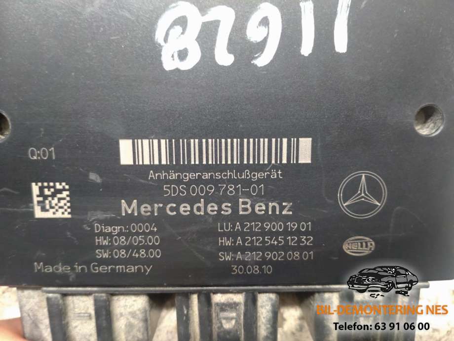 Styreenhet hengerfeste til Mercedes E-Klasse 2009-2013 (Fase 1) (W212) (W212) (5DS009781-01|)