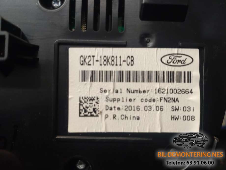 Bilstereo betjeningspanel til Ford Transit Custom 2013-2023 (Type I)  