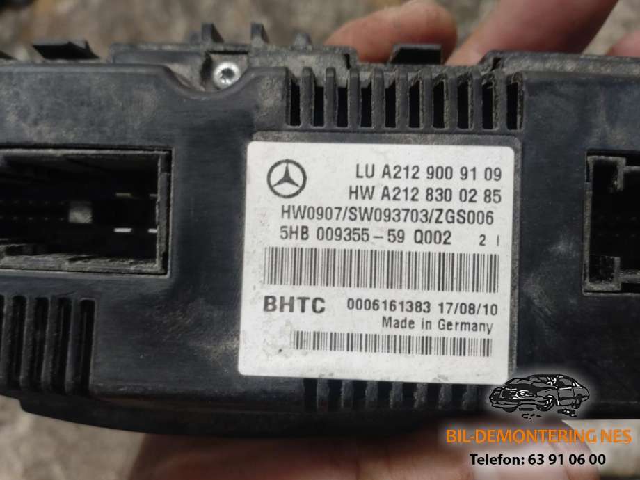 Varmeapparat betjening til Mercedes E-Klasse 2009-2013 (Fase 1) (W212) (W212) (A2129009109|A2128300285|)