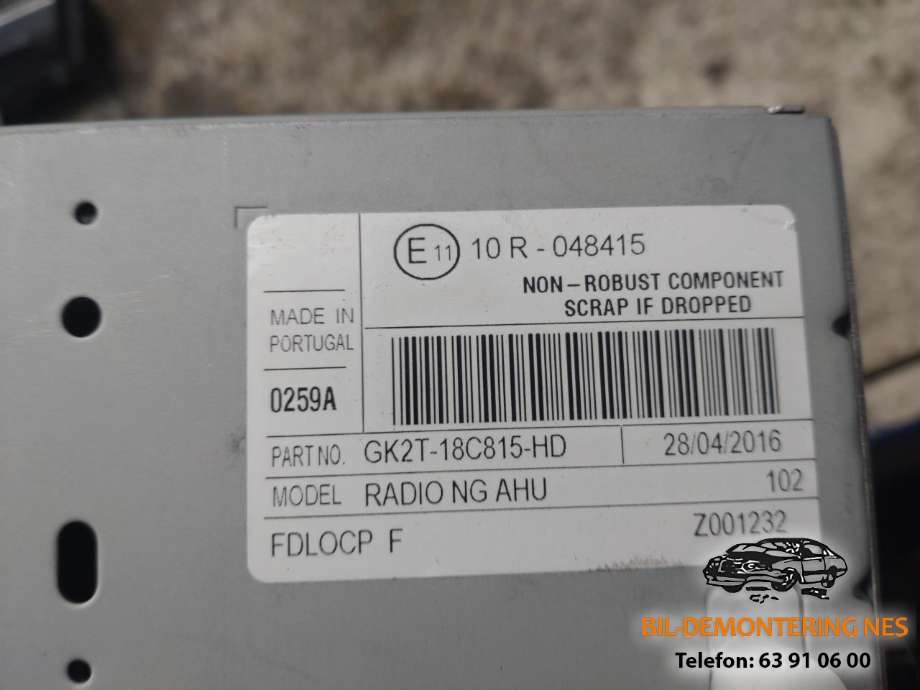 Bilstereo CD-veksler til Ford Transit Custom 2013-2023 (Type I)