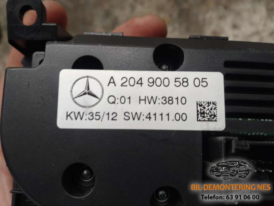 Varmeapparat betjening til Mercedes C-Klasse 2011-2014 (Fase 2) (W204) (W204) (A2049005805|)