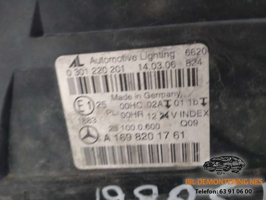 Frontlykt venstre halogen til Mercedes B-Klasse 2005-2008 (Fase 1) (W245) (W245) 