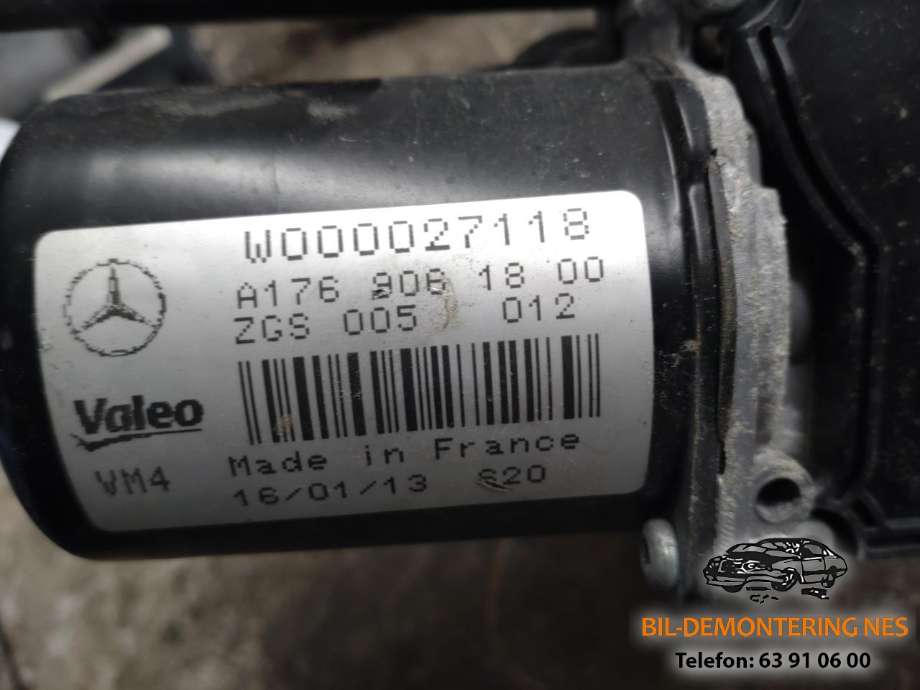 Viskermotor frontrute komplett m/overføring til Mercedes CLA 2013-2019 (C117) (C117) (A1762061800|)