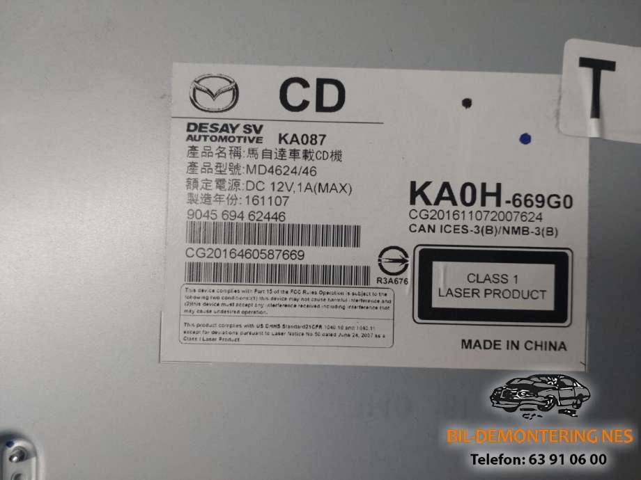 Multimedia display (MCU - Media Controller Unit) til Mazda CX-5 2017-->> (Type II)  