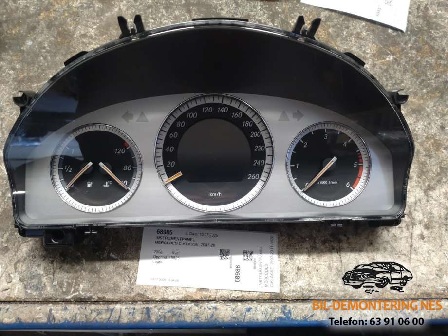Instrumentpanel til Mercedes C-Klasse 2007-2011 (Fase 1) (W204) (W204)
