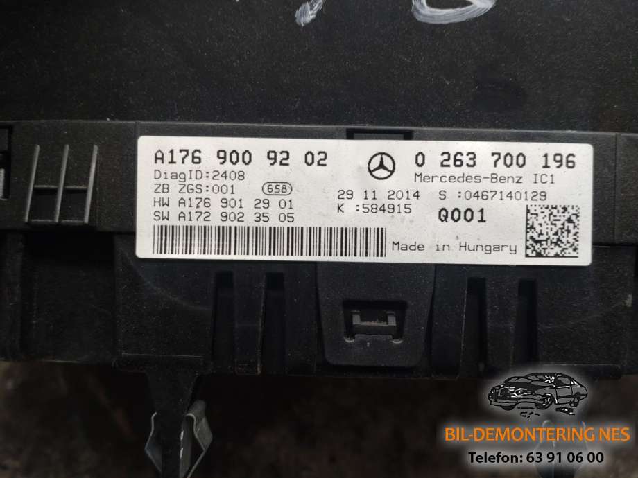 Instrumentpanel til Mercedes A-Klasse 2012-2018 (W176) (W176) 