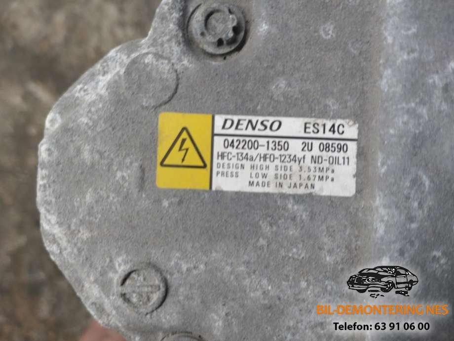 Aircondition kompressor hybrid til Toyota Yaris 2014-2020 (Type III, Fase 2)  