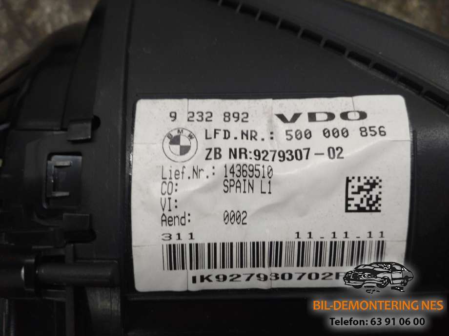 Instrumentpanel til BMW 1-Serie 2011-2015 (Fase 1) (F20/F21) (F20/F21)