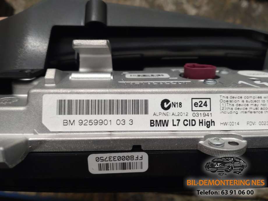 Multimedia display (MCU - Media Controller Unit) til BMW 1-Serie 2011-2015 (Fase 1) (F20/F21) (F20/F21)