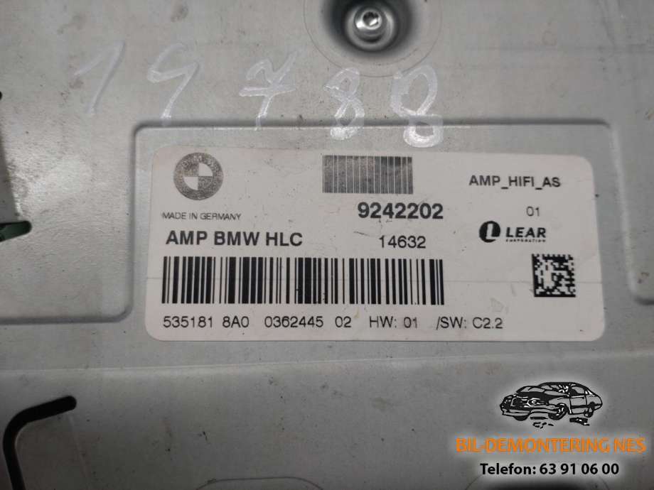Bilstereo forsterker til BMW 1-Serie 2011-2015 (Fase 1) (F20/F21) (F20/F21) 
