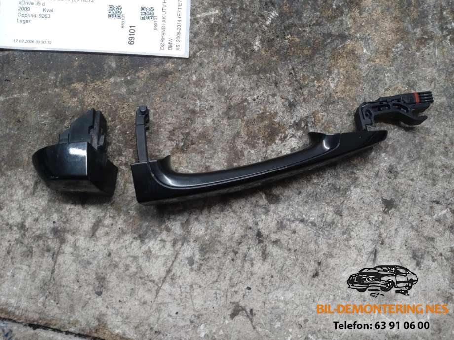 Dørhåndtak utv høyre bak til BMW X6, 2008-2014 (E71/E72) (E71/E72)