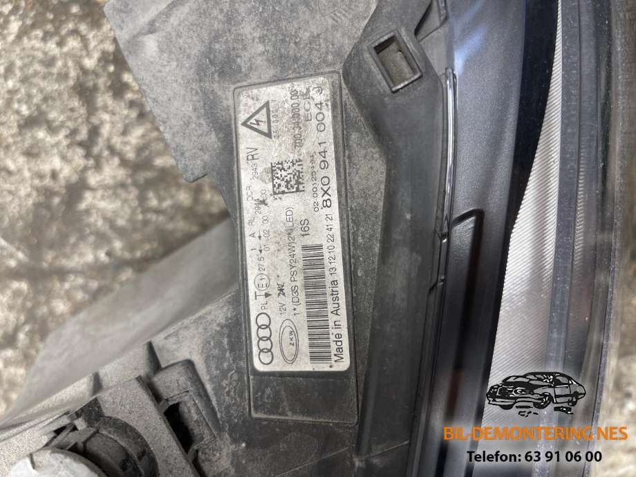Frontlykt høyre xenon til Audi A1 2010-2014 (Type I, Fase 1)  