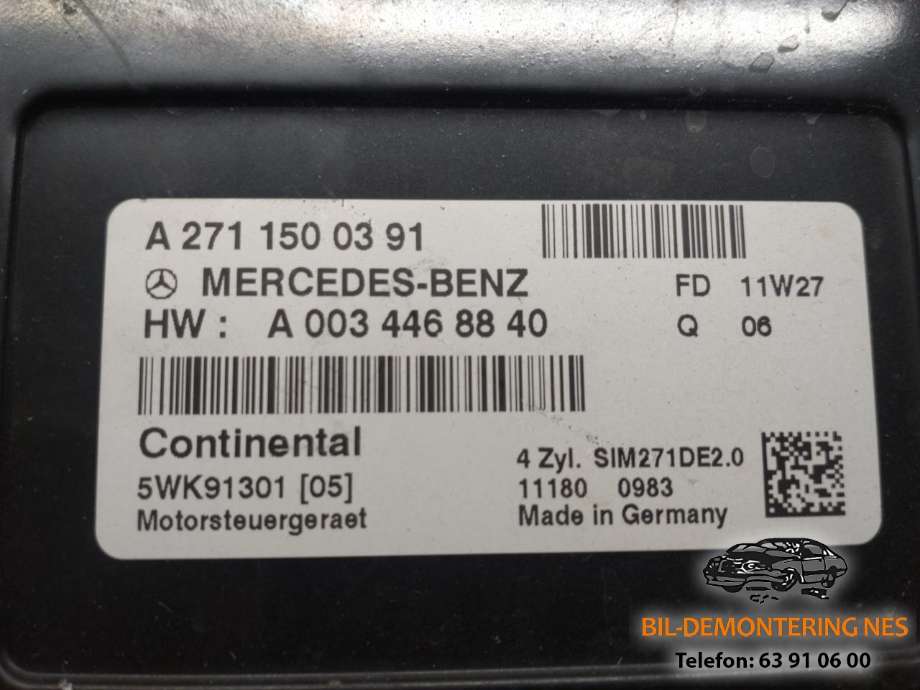 Styreenhet motor til Mercedes C-Klasse 2011-2014 (Fase 2) (W204) (W204) 