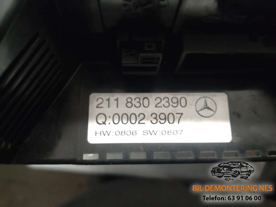 Varmeapparat betjening til Mercedes E-Klasse 2006-2009 (Fase 2) (W211) (W211) (A2118302390|)