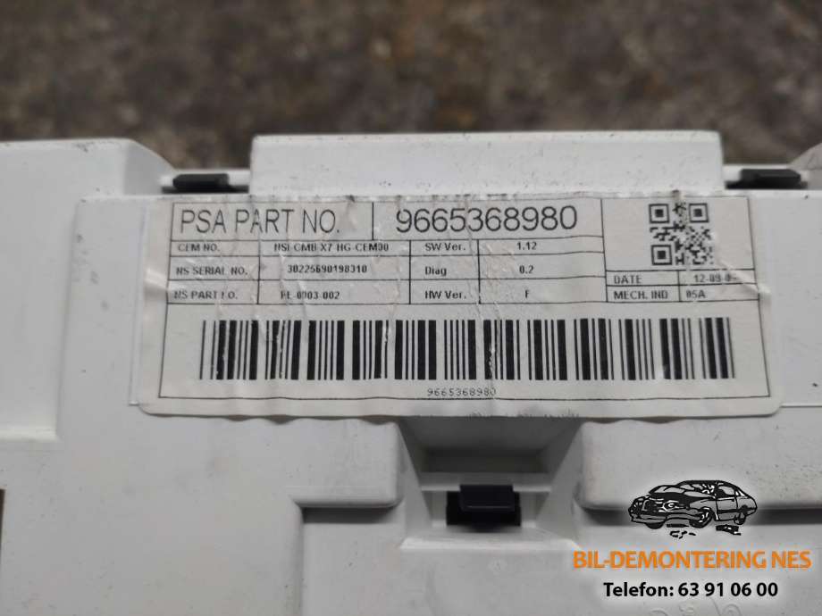 Instrumentpanel til Citroën C5 2008-2017 (Type II) (9665368980|)