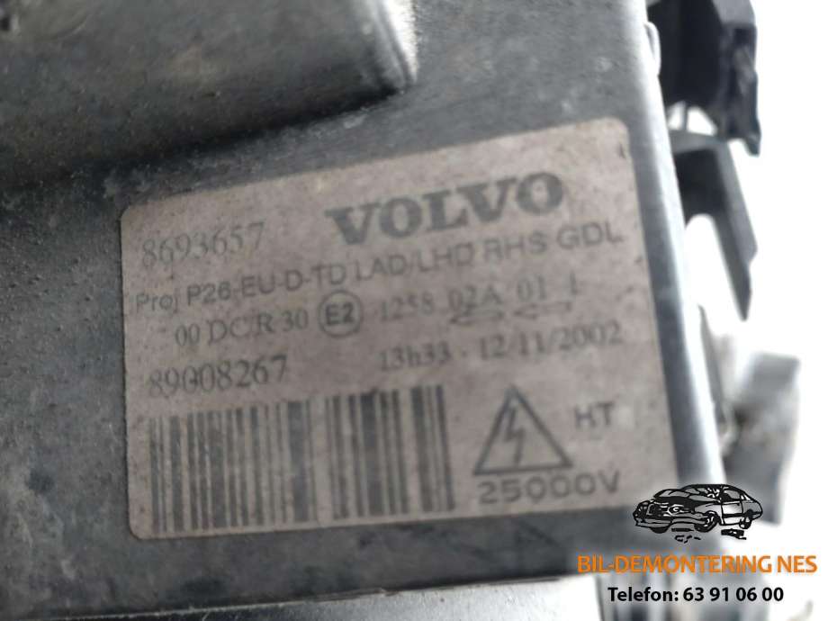 Frontlykt høyre xenon til Volvo V70 2000-2004 (Type II, Fase 1)  
