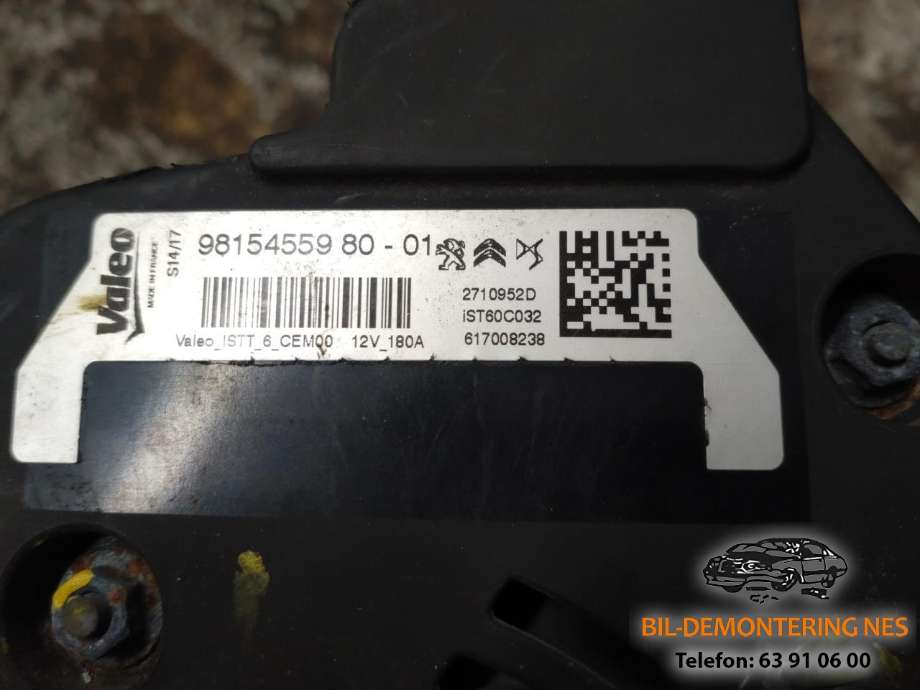 Dynamo diesel til Peugeot 308 2007-2011 (Type I, Fase 1) (9815455980-01|5705PA|1625944380)