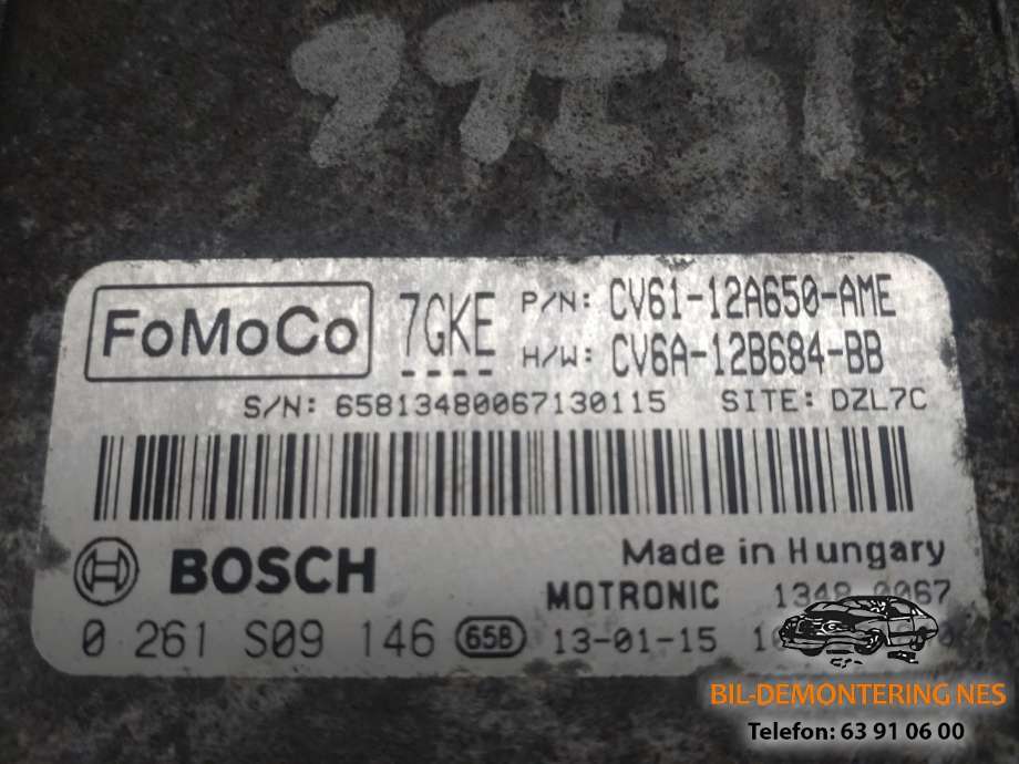 Styreenhet motor til Ford Focus 2011-2014 (Type III, Fase 1)  (CV61-12A650-AME|CV6A-15B684-BB|)